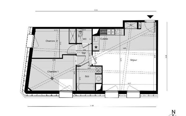 Appartement à vendre    3 pièces • 65,50 m2 Toulouse