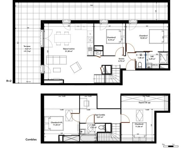 Appartement 5 pièce(s) 4 chambre(s) 93 m²