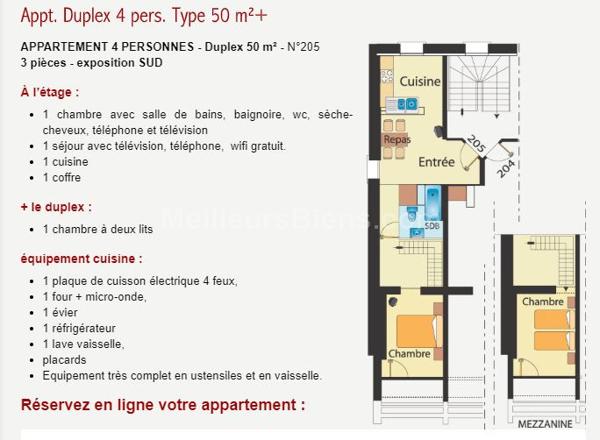 Appartement hypercentre station 52 m2 plein sud