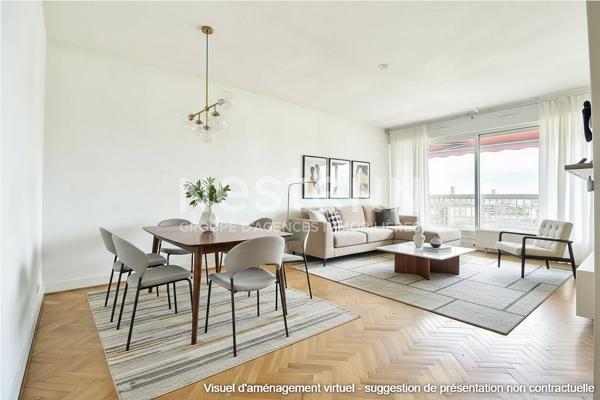 Appartement Courbevoie 3 pièces 70 m2 vue Paris et Tour Eiffel bonne exposition balcons étage élevé traversant proche commodités écoles transports