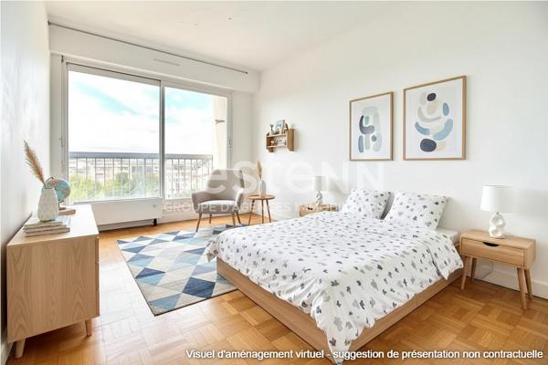 Appartement Courbevoie 3 pièces 70 m2 vue Paris et Tour Eiffel bonne exposition balcons étage élevé traversant proche commodités écoles transports