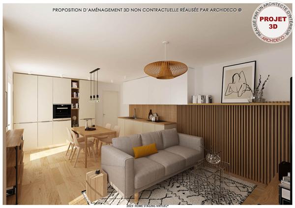 ROCHEFORT, MAISON DE FAUBOURG AVEC COUR ET 2 CHAMBRES