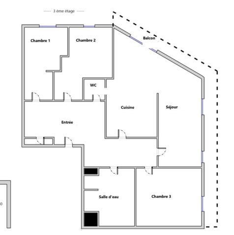 La Défense - 4P 80 m²  avec balcon - Immeuble 2020