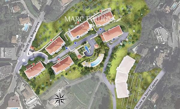 Cannet- appartement neuf vue mer panoramique 4 ch avec terrasses et 3 parkings fermés