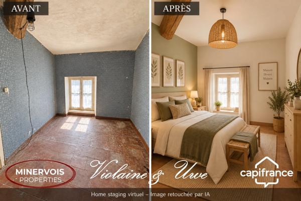 CESSERAS – MAISON DE VILLAGE À RÉNOVER – 63 M² – 2 CHAMBRES