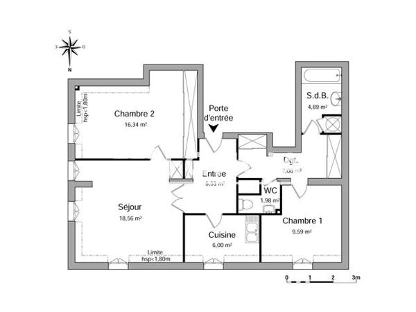 Location Appartement 3 pièces 70.95 m² - 6 COUR DU BAIN DES JUIFS Strasbourg 67000