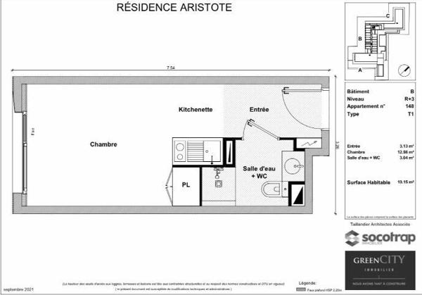 Appartement à vendre    1 pièce • 19,15 m2 Toulouse