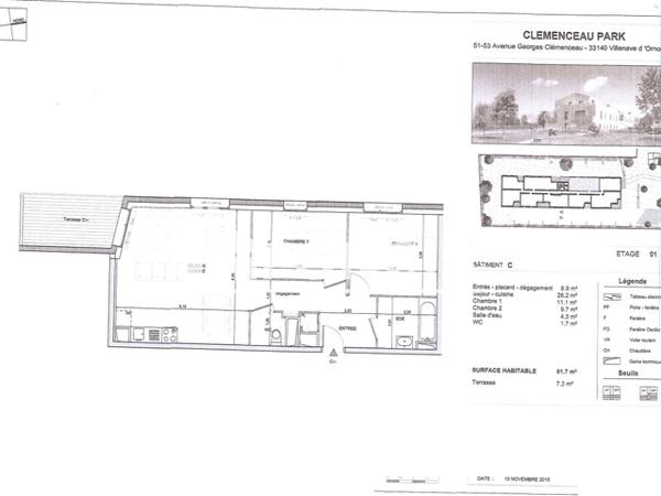 Location Appartement 3 pièces 61.7 m² - 53 AVENUE GEORGES CLEMENCEAU Villenave D'ornon 33140