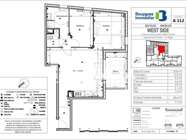 Location Appartement 3 pièces 60.6 m² - 70 BOULEVARD BAUCHIERE Toulon 83000