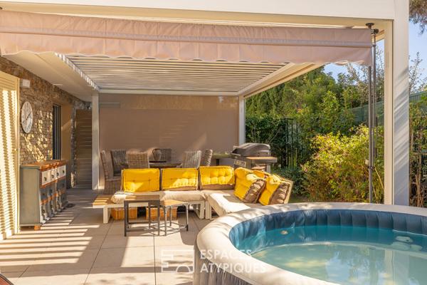 Appartement avec jardin, plage à pied, rooftop avec piscine vue mer