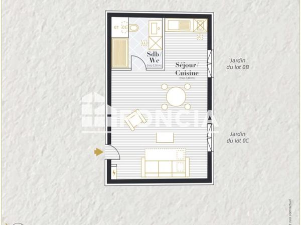 Location Studio 32.1 m² - Auray 56400