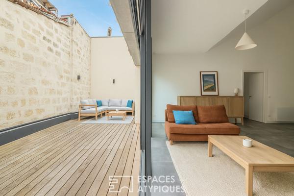 Appartement rénové avec grande terrasse aux Chartrons