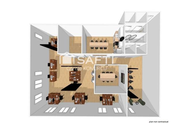 Bureau, plateau 184m²  PMR  avec ascenseur à ACHERS