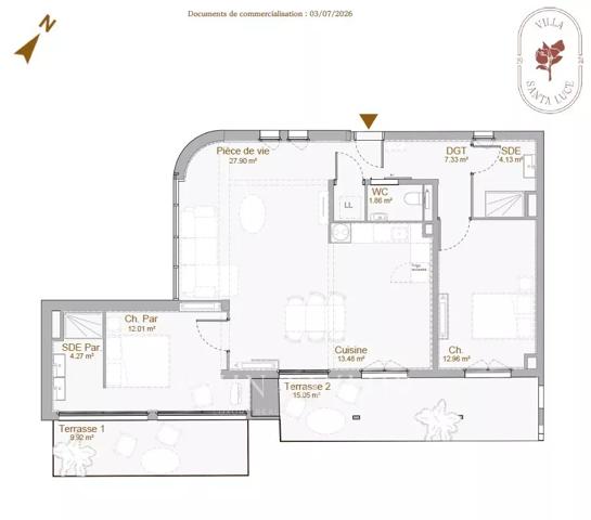 Appartement neuf T3 vue mer panoramique