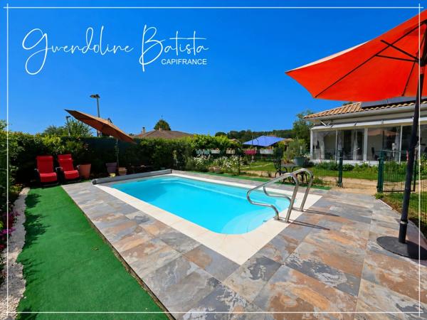 Maison Plain-pied 134m² - 4 chambres - Terrain 1140m² avec piscine - PINEUILH (33)