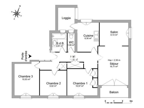 Location Appartement 4 pièces 81.15 m² - 16 AVENUE DU CHATEAU D'ESTE Biilere 64140