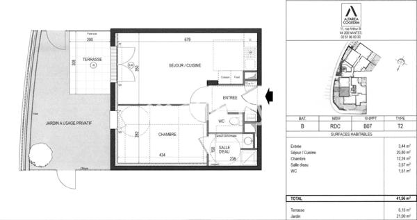 Appartement
         2 pièces
        - 42 m² Exclusivité 166 000 € *