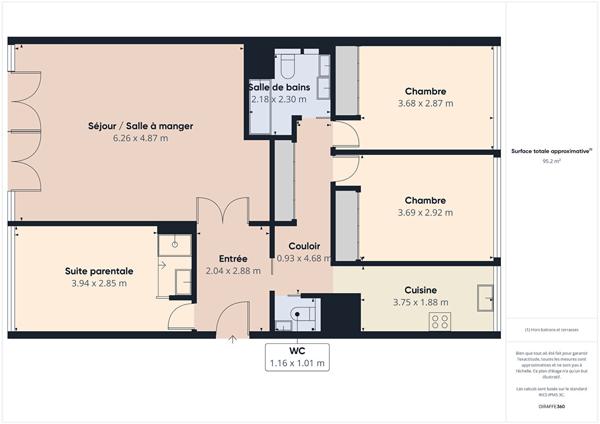 Appartement 4 pièces 99.27 m2
