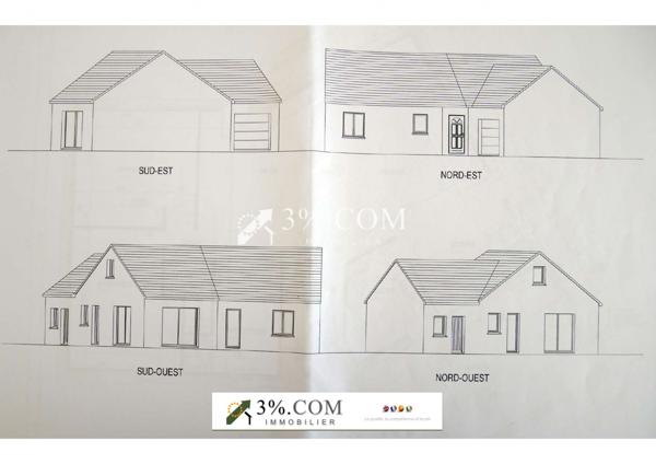 MAISON T3 Plain-pied 104 m² de surface utile avec Garage + Comble aménageable Savenay (44260)