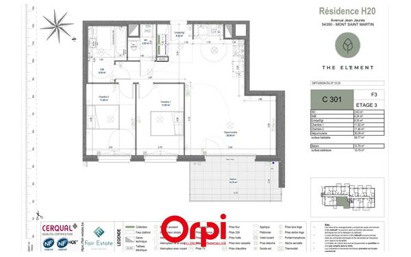 Appartement à vendre    3 pièces •  Mont-Saint-Martin