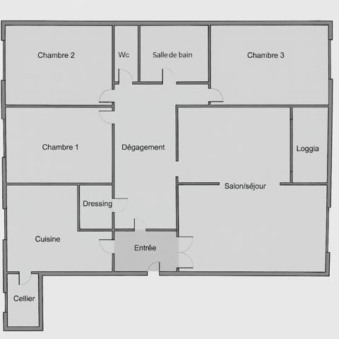 Appartement lumineux traversant avec balcon et parking