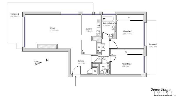Location appartement 3 pièces 77 m² Nice