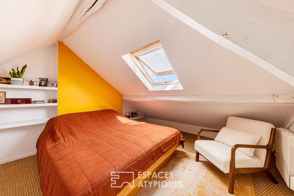 Cosy duplex en dernier étage avec vue sur Seine