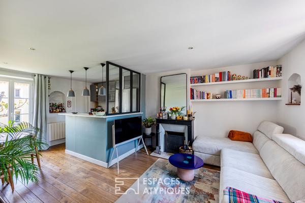 Cosy duplex en dernier étage avec vue sur Seine
