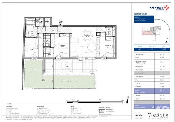 Appartement à vendre 4 pièces 88 m² Chamalières