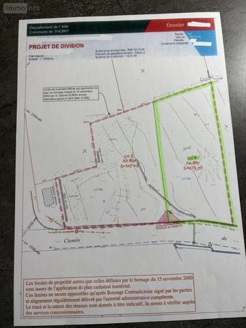 Terrain à Batir à vendre à Thoiry dans l'Ain (01710), ref : 01043-150