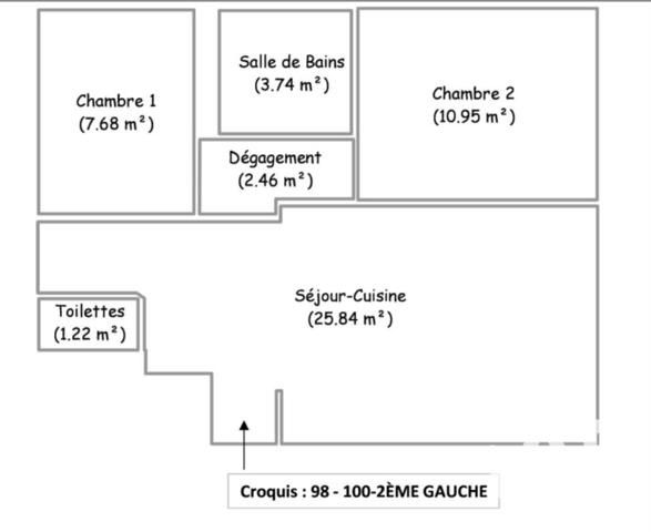 Appartement à vendre 3 pièces 52 m² Paris 20