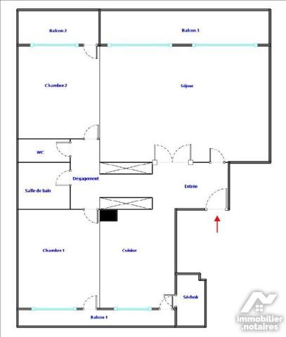 CALUIRE, Chantoiseau, appartement de 93m² lumineux, 2 chambres, séjour double, balcons. Garage, cave