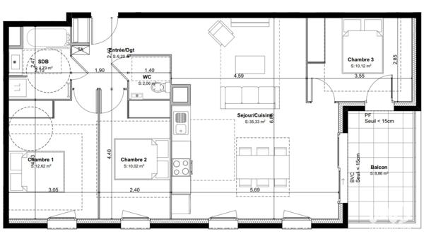 Appartement à vendre 4 pièces 81 m² Vénissieux