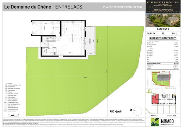 Maison à vendre  5 pièces - 99,43 m 2   ENTRELACS  - 73