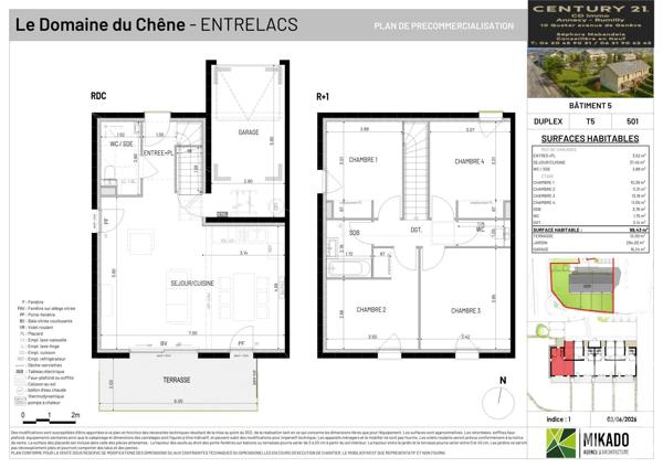 Maison à vendre  5 pièces - 99,43 m 2   ENTRELACS  - 73