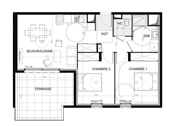Appartement à vendre 3 pièces 61 m² Baillargues