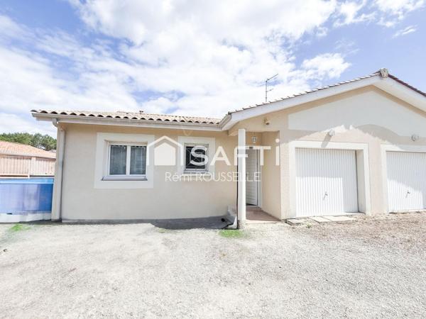 Maison de 82m2 plain-pied sur une parcelle de 426m2.