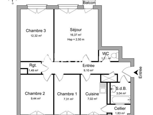 Location Appartement 4 pièces 69.47 m² - RESIDENCE ARQUEBUSE Dijon 21000