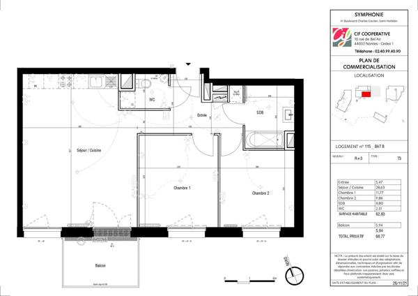 Appartement à vendre à Saint-Herblain (44800)