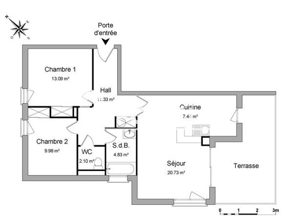 Location Appartement 3 pièces 69.5 m² - 3 RUE VICENTE LOPEZ TOVAR Toulouse 31100