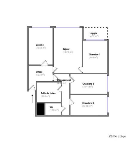 Appartement à vendre 4 pièces 76 m² Trappes