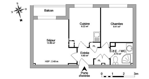 Location Appartement 2 pièces 40.92 m² - Valence 26000