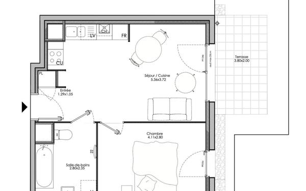 Appartement à vendre    2 pièces • 40,10 m2 Neuville-sur-Saône