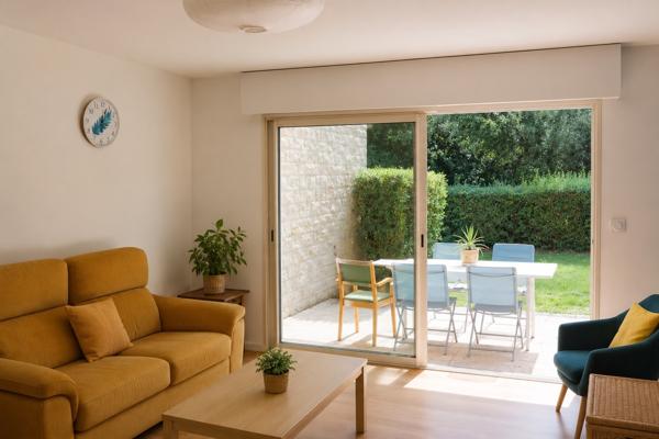 Appartement type 2 + parking + terrasse + jardin