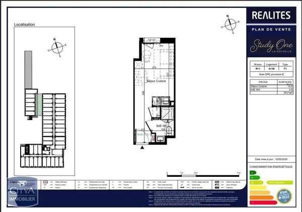 Appartement à louer 1 pièce 17.7m² La Rochelle (17000)