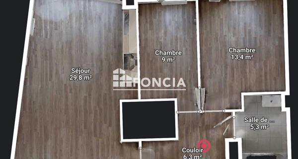 À vendre Appartement 3 pièces 60 m² - Marquette-lez-lille 59520