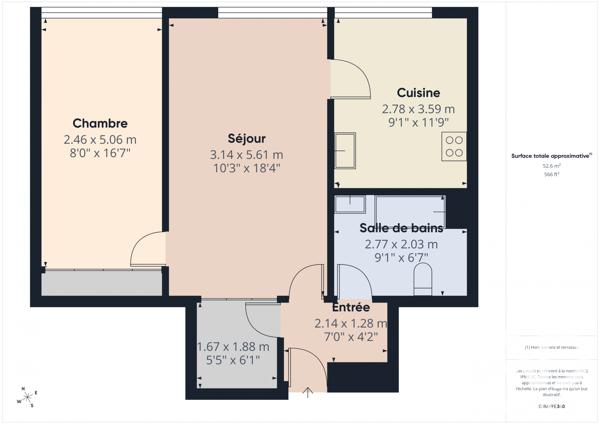 Appartement à vendre 2 pièces 53,41 m² Massy