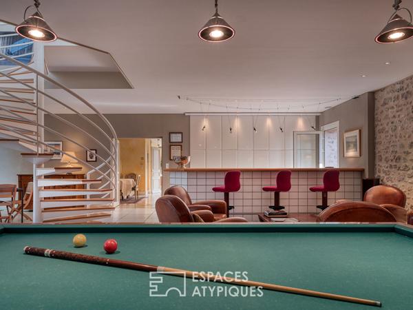 Demeure bourgeoise avec verrière et piscine en coeur de Janville