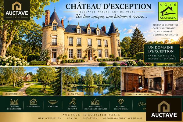 Château et ses communs - Tennis et étang- Nord Sarthe , Le mans