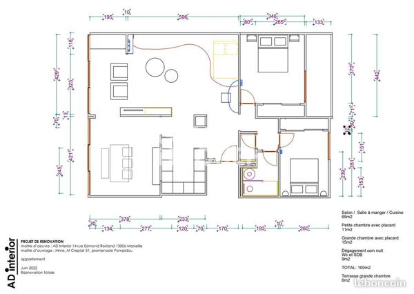 APPARTEMENT À VENDRE DE 3 PIÈCES DE 103,00 M²